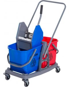 Carrello Delle Pulizie Professionale Strizzatore e 2 Secchi 720-01