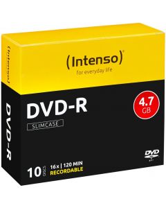 Confezione n&deg 10 DVD-R 16x 4,7 GB 120 min 10PSLIP