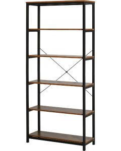 Libreria Stile Industriale Vintage 6 Mensole in Legno e Metallo  836D75