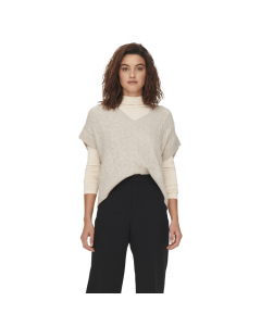 ONLY ONLMELODY VEST KNT NOOS OATMEAL/MELANGE
