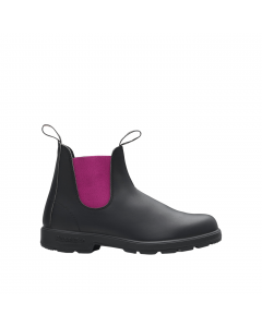 BLUNDSTONE #2208 BLACK LEATHER & FUCSIA