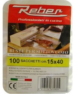 Sacchetti sottovuotocm 15x40 Confezione 100 pezzi - 6728N