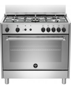 Cucina a Gas 5 Fuochi Forno a Gas Ventilato 90x60 A+ Inox AMN965GXV