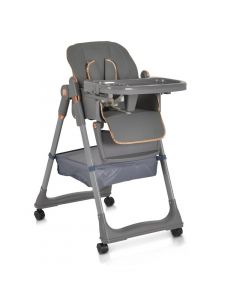 Lindo - Seggiolone Pappa 6M - 15Kg Reclinabile Richiudibile colore Grigio