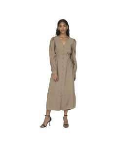 LA STRADA UNICA LSUBISSE L/S V-NECK MIDI DRESS WVN