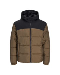 JACK JONES MOON HOOD PUFFER CANTEEN BLOCKING