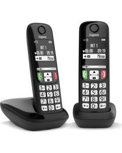 Telefono Cordless Duo 100 memorie Display LCD DECT Nero E270 DUO