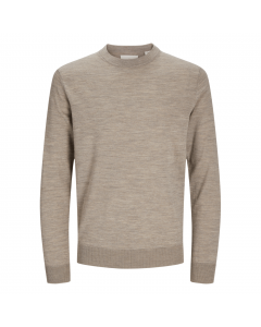 JACK JONES BLAMERINO KNIT CREW NECK GREIGE/MELANGE