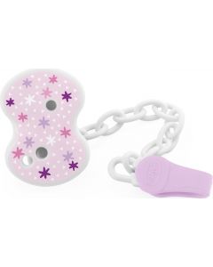 Portaciuccio Easy Clip con Catenella Sterilizzabile 2 Pezzi 0+ Mesi Rosa