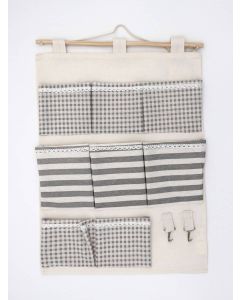 Portaoggetti organizer multiuso con 8 tasche applicate e ganci 18001