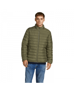 JACK JONES WING STAND COLLAR PUFFER OLIVE NIGHT