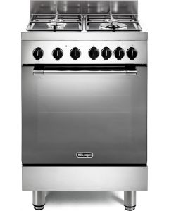 Cucina a Gas 4 Fuochi Forno a Gas Ventilato 60x60 cm A Inox GEMMA66GVL