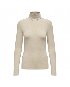 ONLY SIA L/S ROLL NECK TOP BOX JRS HUMUS/MELANGE