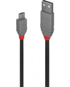 1M USB 2.0 Cable Cavo USB USB A Micro-USB B Nero Grigio 36732