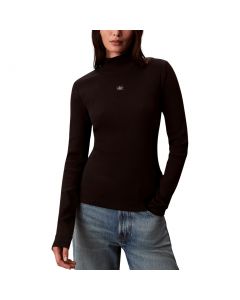 CALVIN KLEIN JEANS LS WOVEN LABEL TURTLENECK