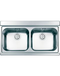 Lavello Cucina Incasso 2 Vasche 90 cm Acciaio Iris IR902ISC