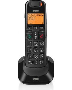 Telefono Cordless Vivavoce 20 Voci Id Chiamata Nero Bravo Bright