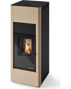 Stufa a Pellet Ventilata 9,5 kW 25 Kg Volume 200 m3 Tortora KARINA TORTORA