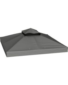 Copertura Gazebo da Giardino 3x3m UPF30+ Top a 2 Livelli Grigio Scuro
