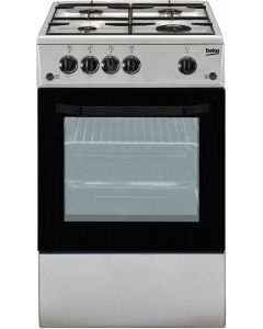 Cucina a Gas 4 Fuochi Forno a Gas 50x50 cm Coperchio Silver - CSG42011FS