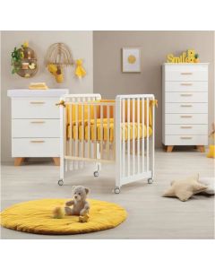 Lettino Culla Neonato Evolutiva Pium Glammy Sole Bco/Nat Glam 1&times9