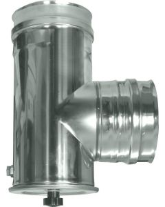 Raccordo a T Inox cm. 8 per a Stufe/Camini tappo di ispezione GT908