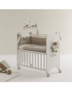 Lettino Culla Neonato Legno Co-Sleeping + Completo letto Bianco - Tato