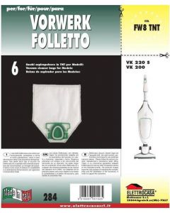 Sacchetto aspirapolvere in Tnt Compatibile con Vorwerk 6 pz FW 8 TNT