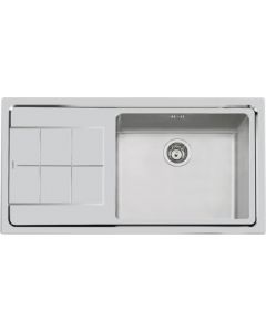 Lavello Cucina 1 Vasca Incasso 99cm Gocciolatoio Sx Acciaio Inox 2263 051