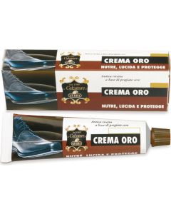 Lucido per scarpe crema calzature 50 ml marrone scuro Crema Oro