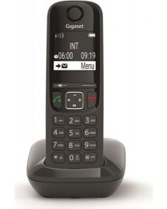 Telefono Cordless Vivavoce Sistema DECT GAP 150 Memorie Nero AS690