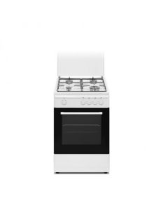 Cucina a Gas con Forno a Gas 4 Fuochi 50x50 cm Coperchio Bianco SD554WG