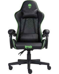 Sedia da Gaming Imbottita in Ecopelle con Bracciolo Nero Verde DWGT00072