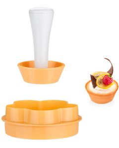 Stampo per Dolci Tartellette in Plastica 2 Pezzi Bianco e Giallo Delicia