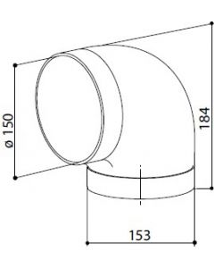 Curva circolare 90&deg diametro 150 mm per Cappa Cucina - 112.0253.688