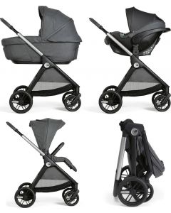 Bellagio Passeggino Trio 0M-22 Kg + Carrozzina + Seggiolino Auto Black