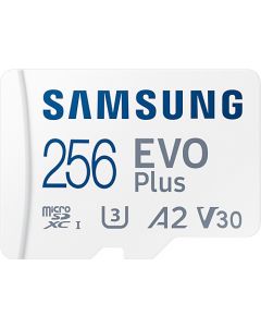 Micro SD 256 GB Micro SDXC Classe 10 + Adattatore SD Bianco Evo Plus