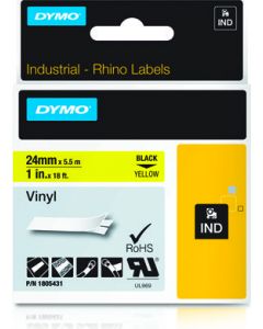 Nastro 24mmx 5 5m Vinile Nero su Giallo 1805431