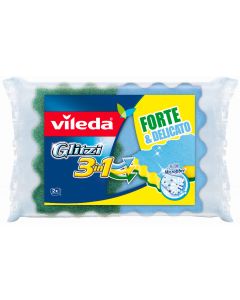 Spugna Glitzi 3 In 1 Fibra / Microfibra 2 pz Blu Verde Giallo VIL108128