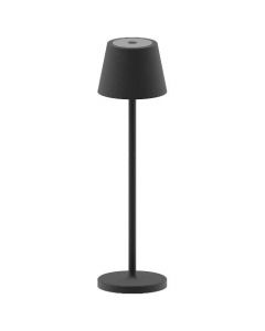 Lampada da Tavolo LED Ricaricabile &oslash 27 cm Nero 120455 BK GAIA