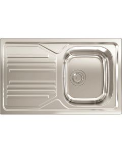 Lavello Cucina Incasso 1 Vasca Gocciolatoio Sx 86cm Acciaio Inox TM861ILPC