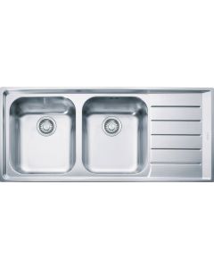 Lavello Cucina 2 Vasche Incasso Gocciolatoio 116cm Acciaio NEX621 Neptune