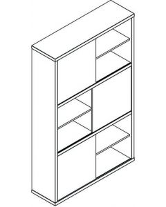 Libreria legno 120x36x195h cm Cemento LB0747K5614 Serie Pratico