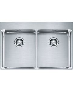 Lavello Cucina 2 Vasche Larghezza 77 cm Inox Satinato 127.0369.314