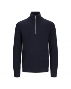 JACK JONES CCLAMBSWOOL KNIT HALF ZIP NIGHT SKY