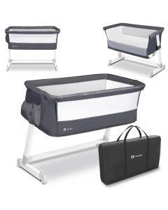 Lettino Culla Neonato da Campeggio per Co-sleeping Dark Grey - Theo