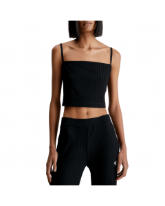 CALVIN KLEIN JEANS RIB CROPPED STRAPPY TOP