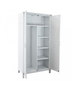 Mobile Multiuso in Alluminio 90x48x180 cm colore Bianco AT804255-BIAN