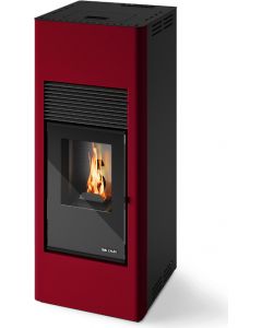 Stufa a Pellet Ventilata 9,5 kW 25 Kg Volume 200 m3 Rosso KARINA ROSSA