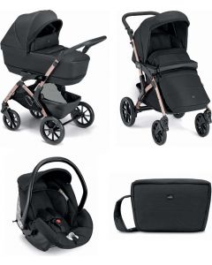 Dinamico Rover - Passeggino Trio Leggero Modulare da 0-4 Anni 0-22 Kg Nero